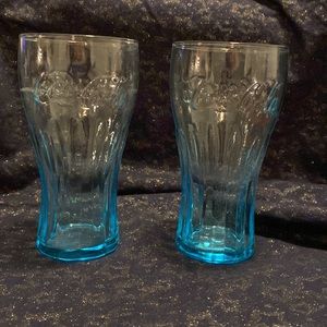 Coca Cola glasses - teal set of 2